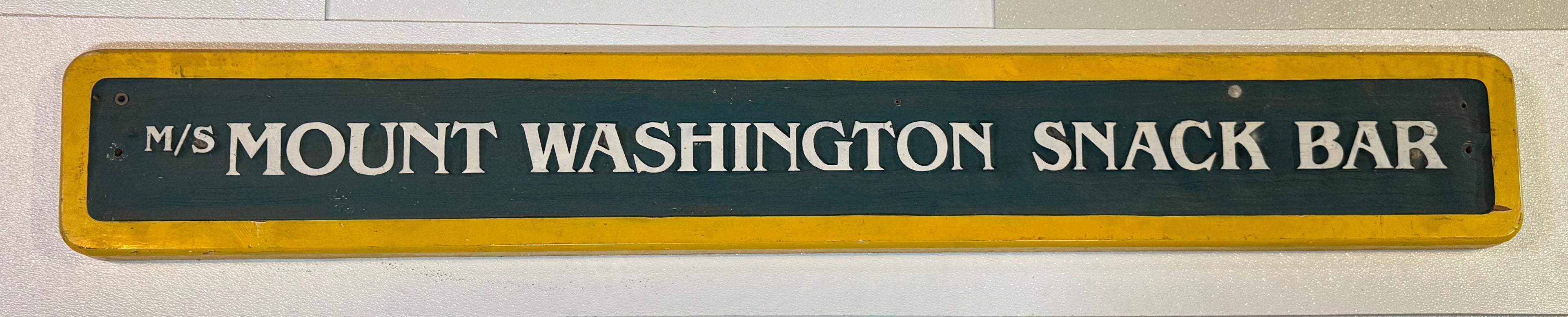 M/S Mount Washington Snack Bar Sign #1
