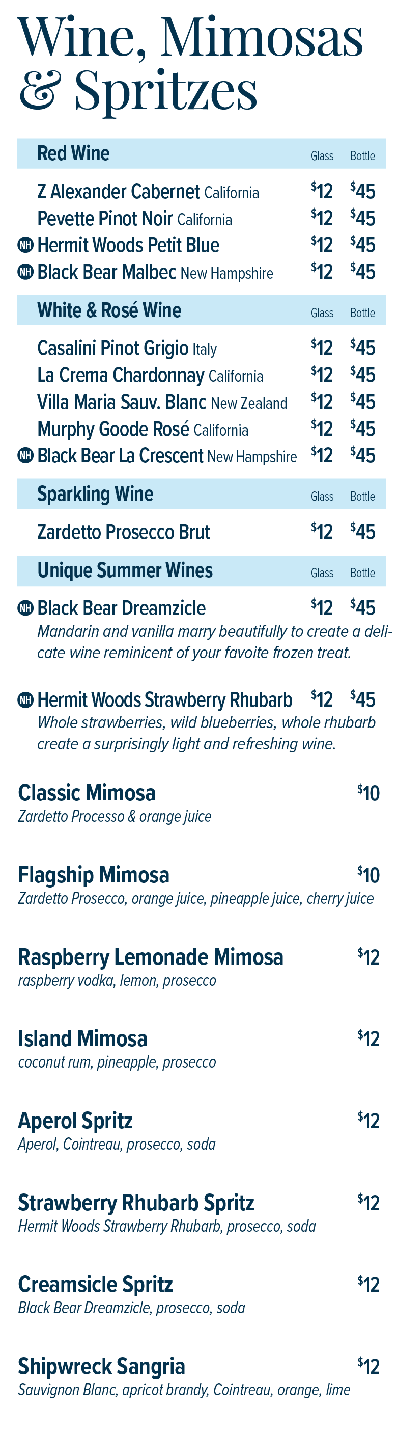Bar Menu